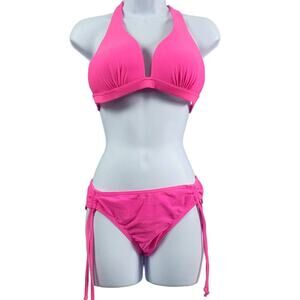 Tahiti Neon Pink Bikini Swimsuit Size‎ S